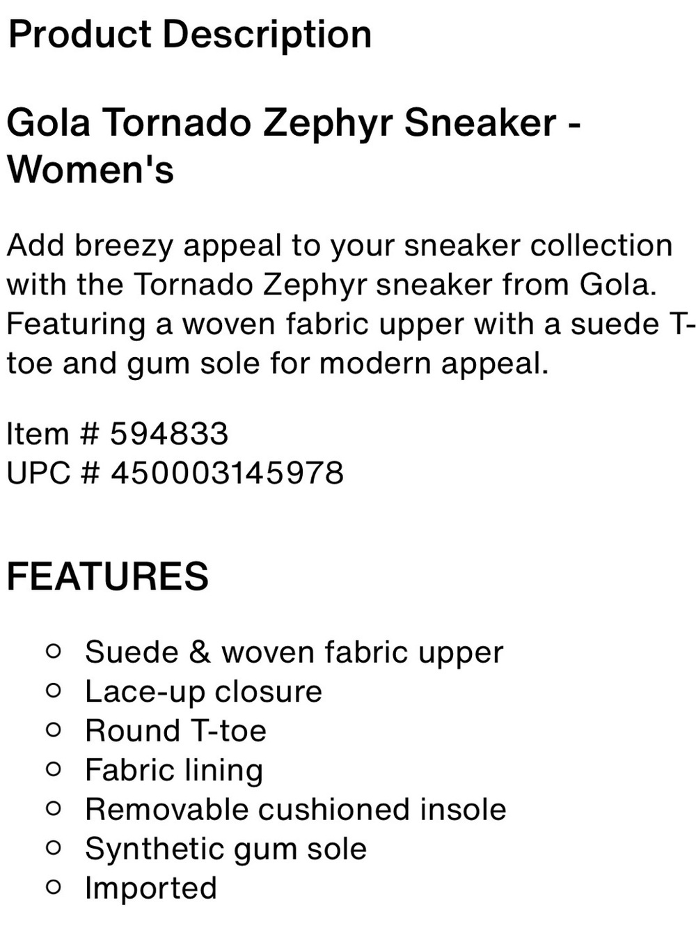 Gola Women's Tornado Zephyr Sneaker - Picture 8 of 11